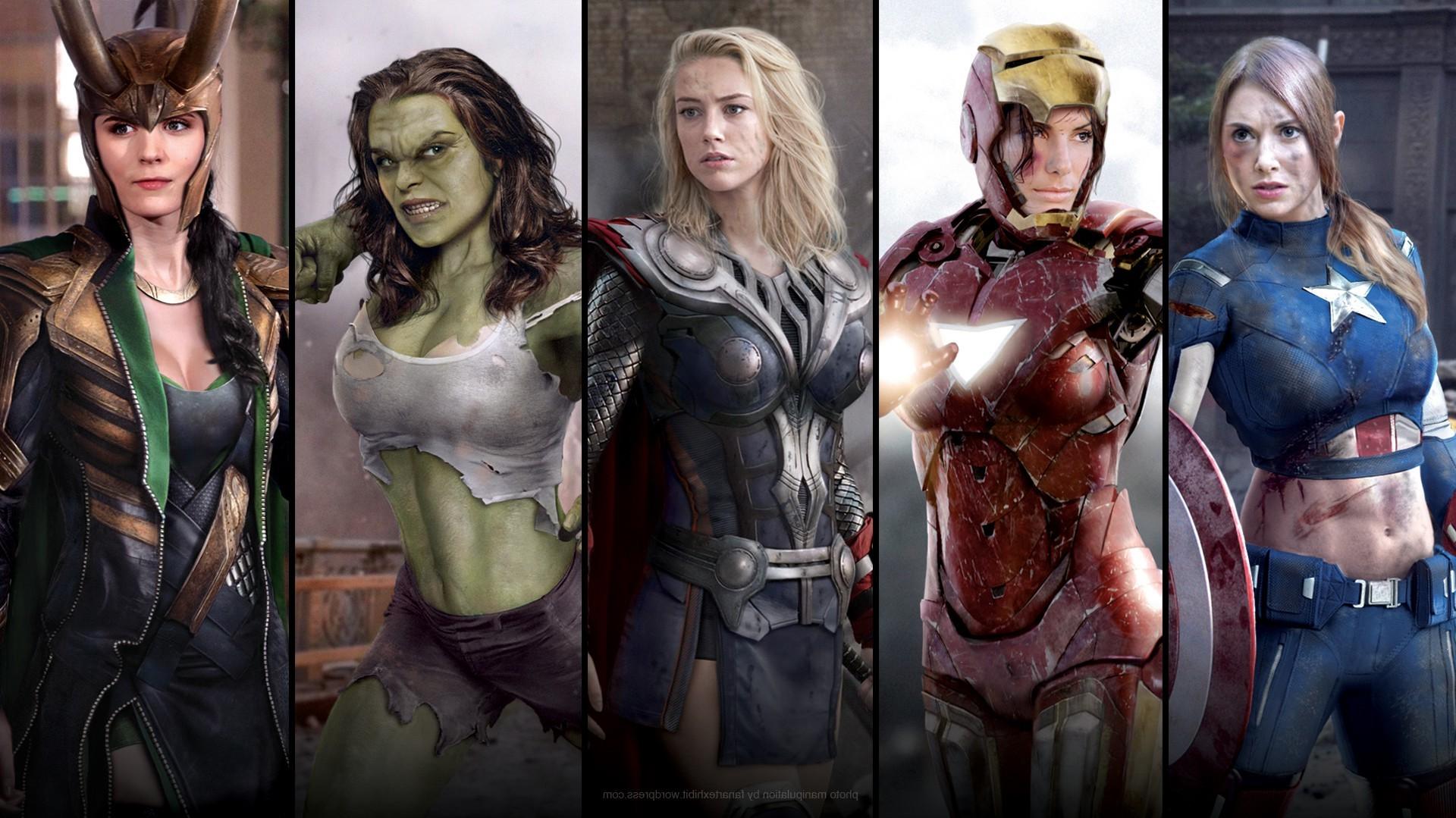 women the avengers heroes captain america iron man hulk