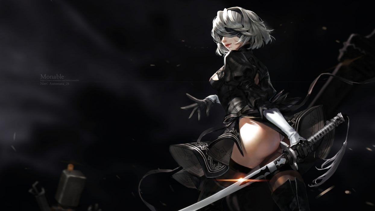 Yorha 2b Katana Nier Automata Girl (18917) Wallpaper