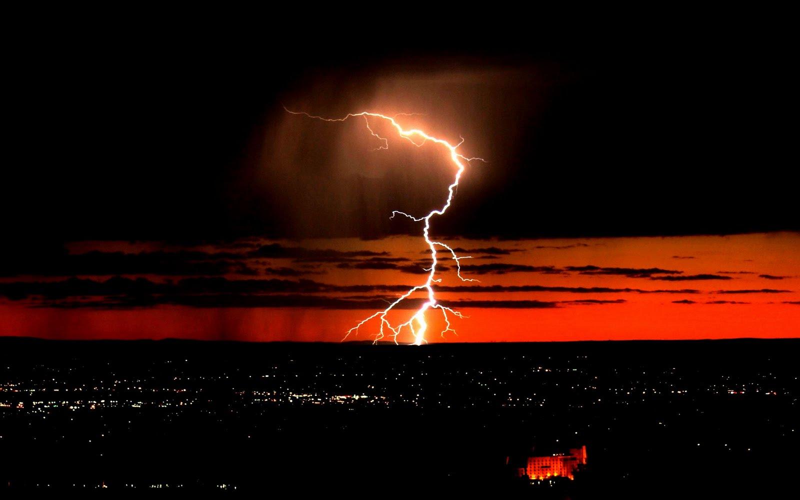 orange lightning background