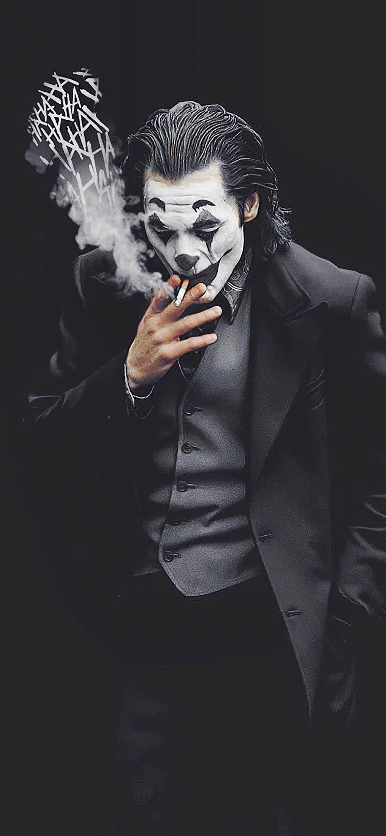 Joker Smoking Monochrome iPhone XS MAX Wallpaper