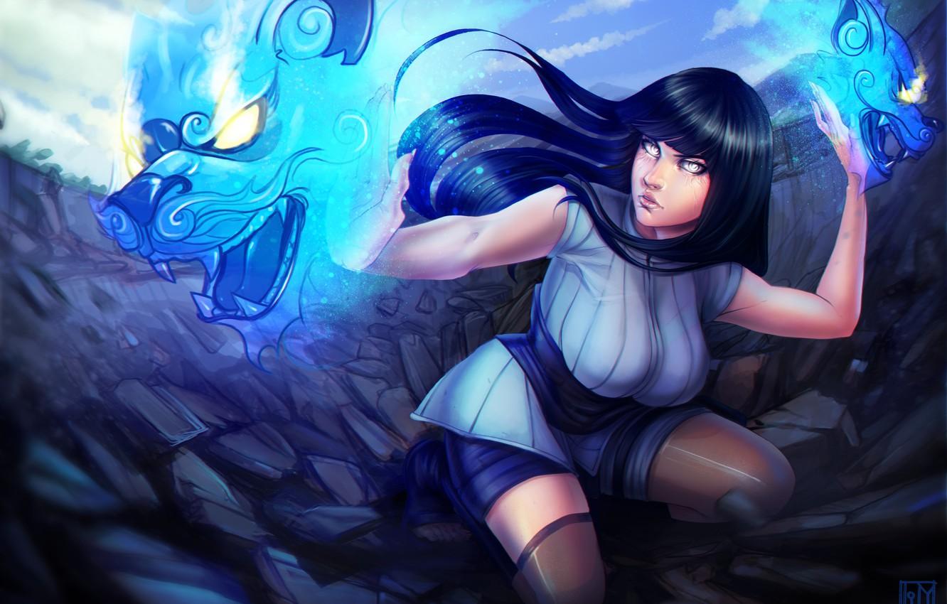 Blue-haired ninja girl wallpaper - wide 9