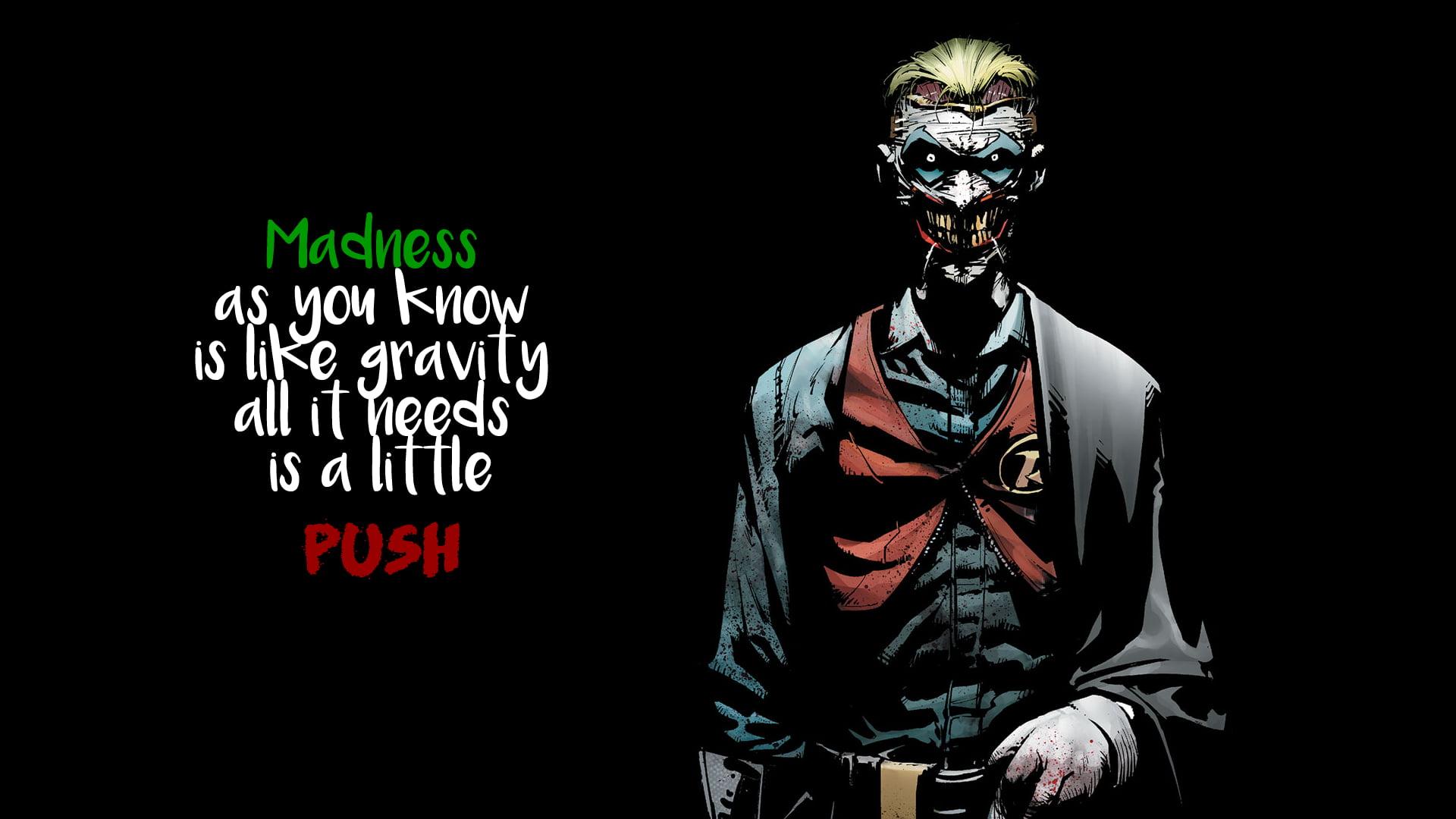 The Joker illustration with text overlay, Joker, quote HD
