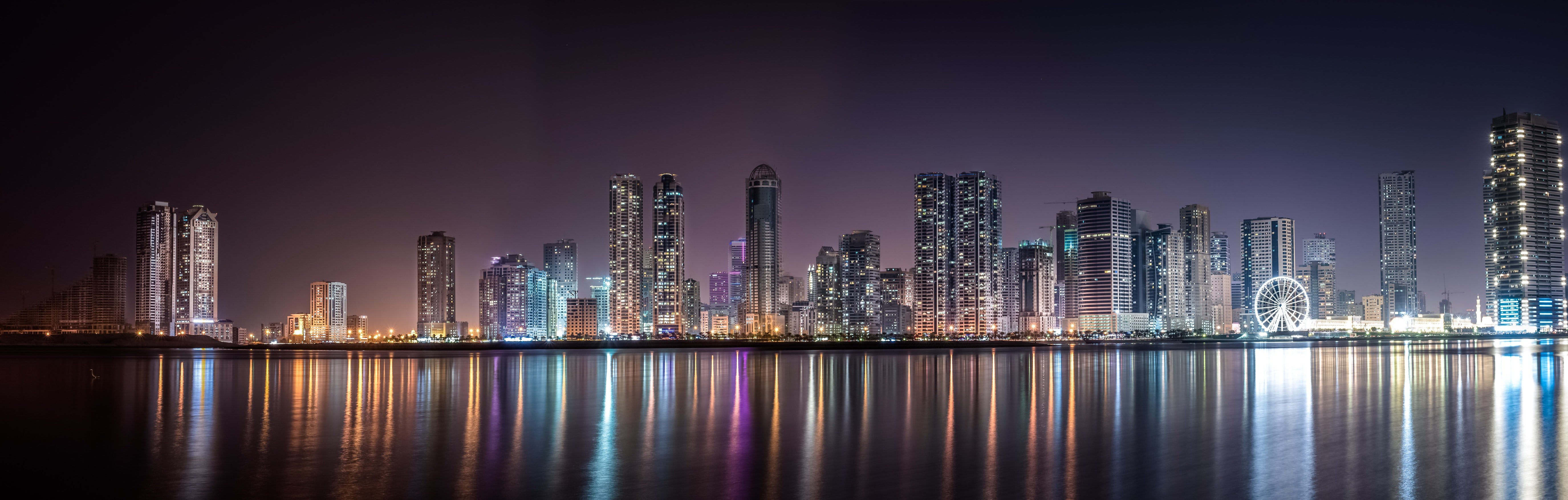 Panoramic View of City Lit Up at Night · Free