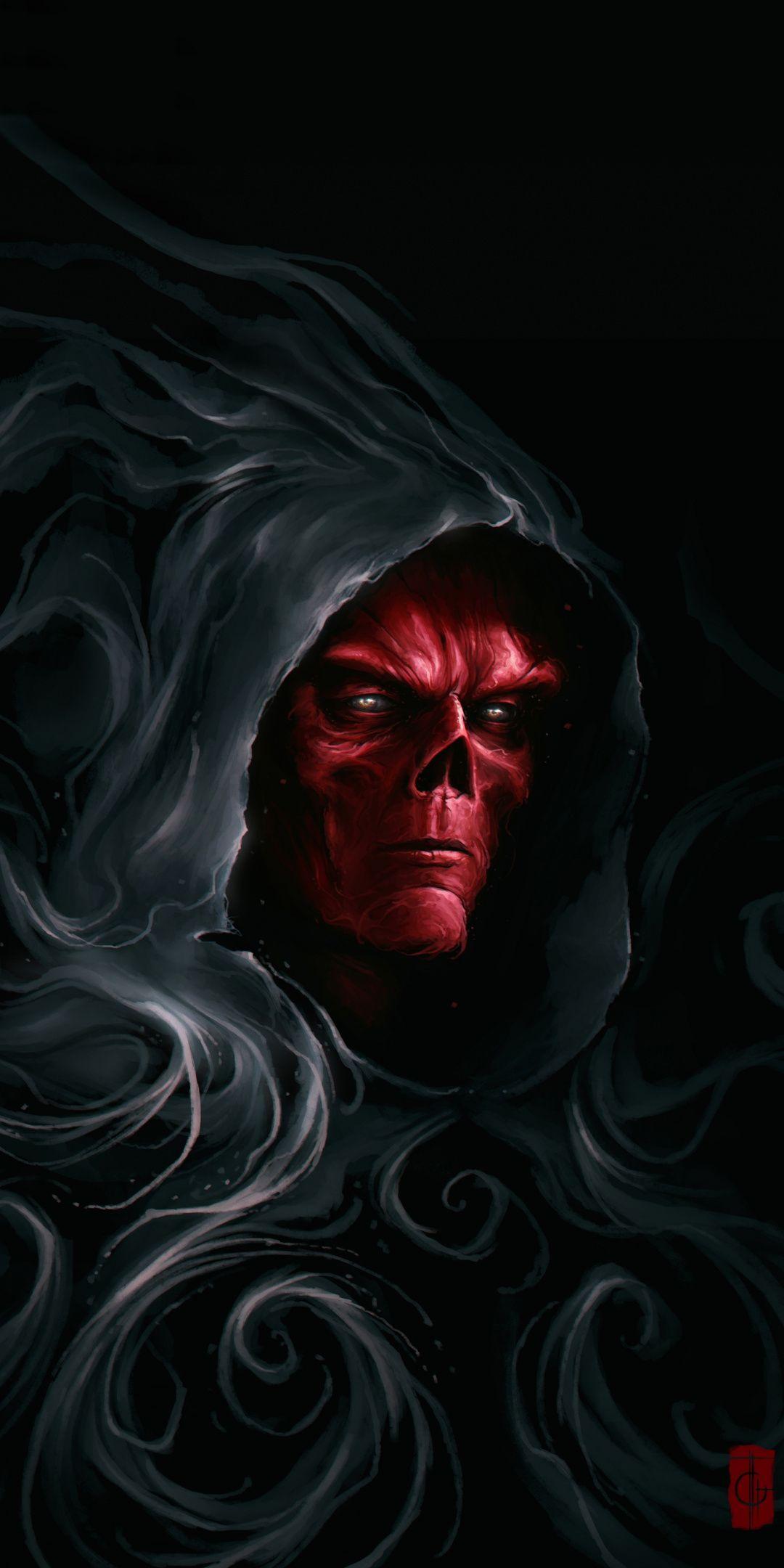 Stone Keeper, villain, marvel, red skull, artwork, 1080x2160