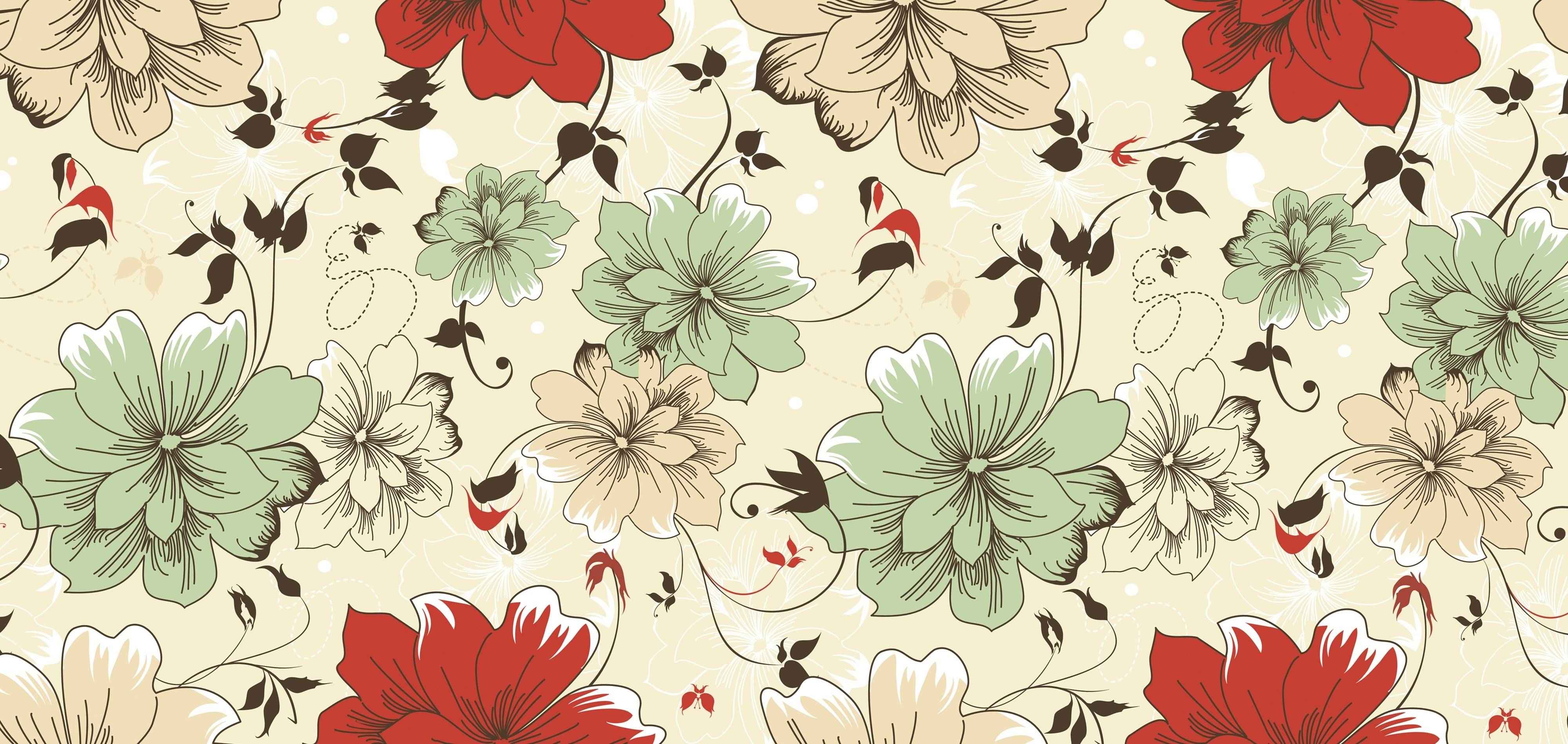 Flower Pattern Desktop Wallpaper HD Wallpaper