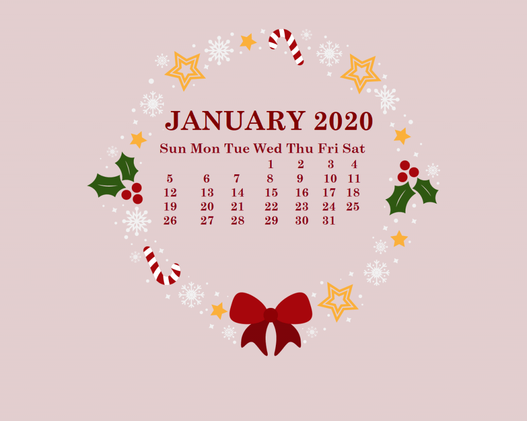 January 2020 Calendar Wallpaper Free January 2020
