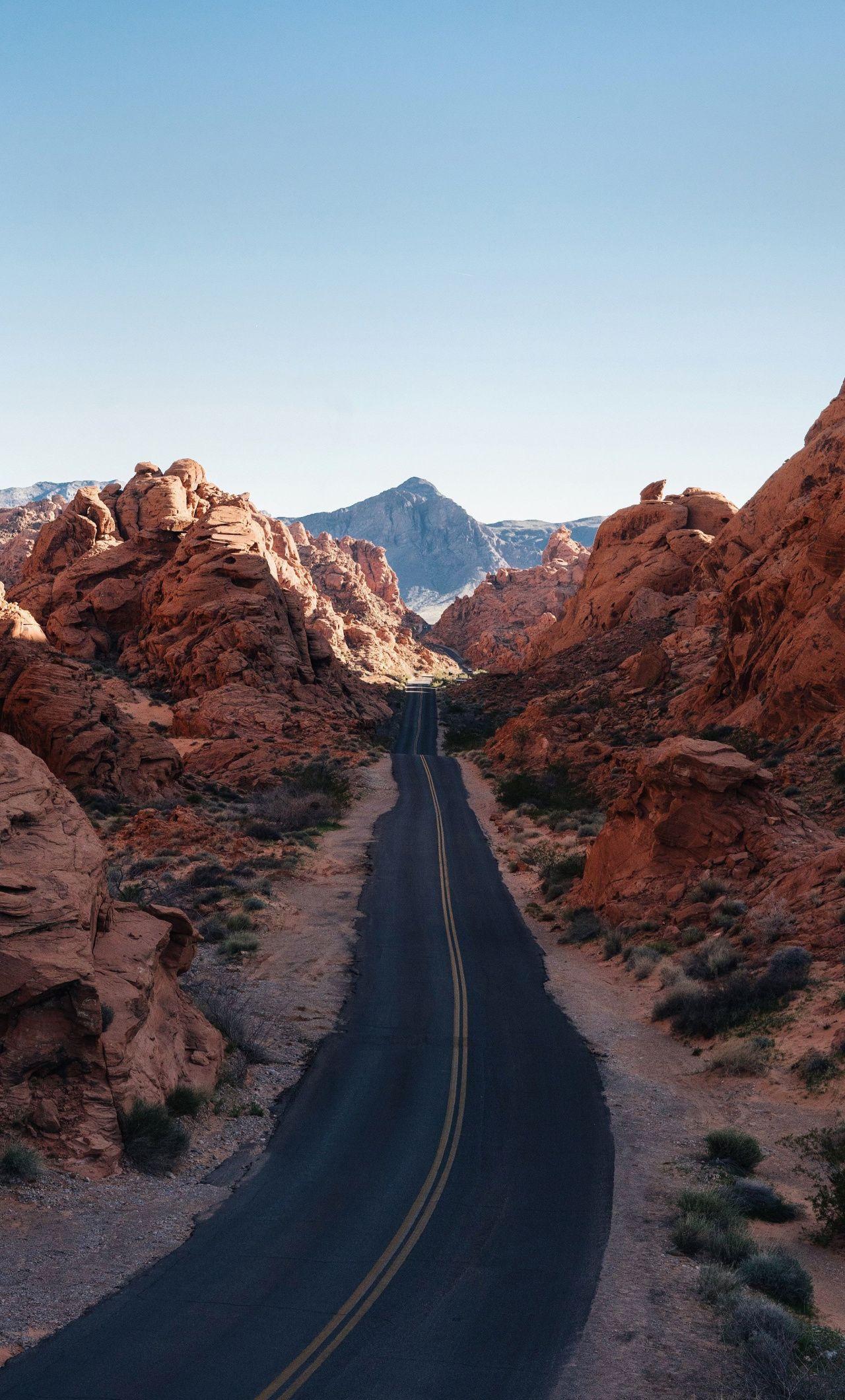 Valley of fire, nevada, highway, 1280x2120 wallpaper