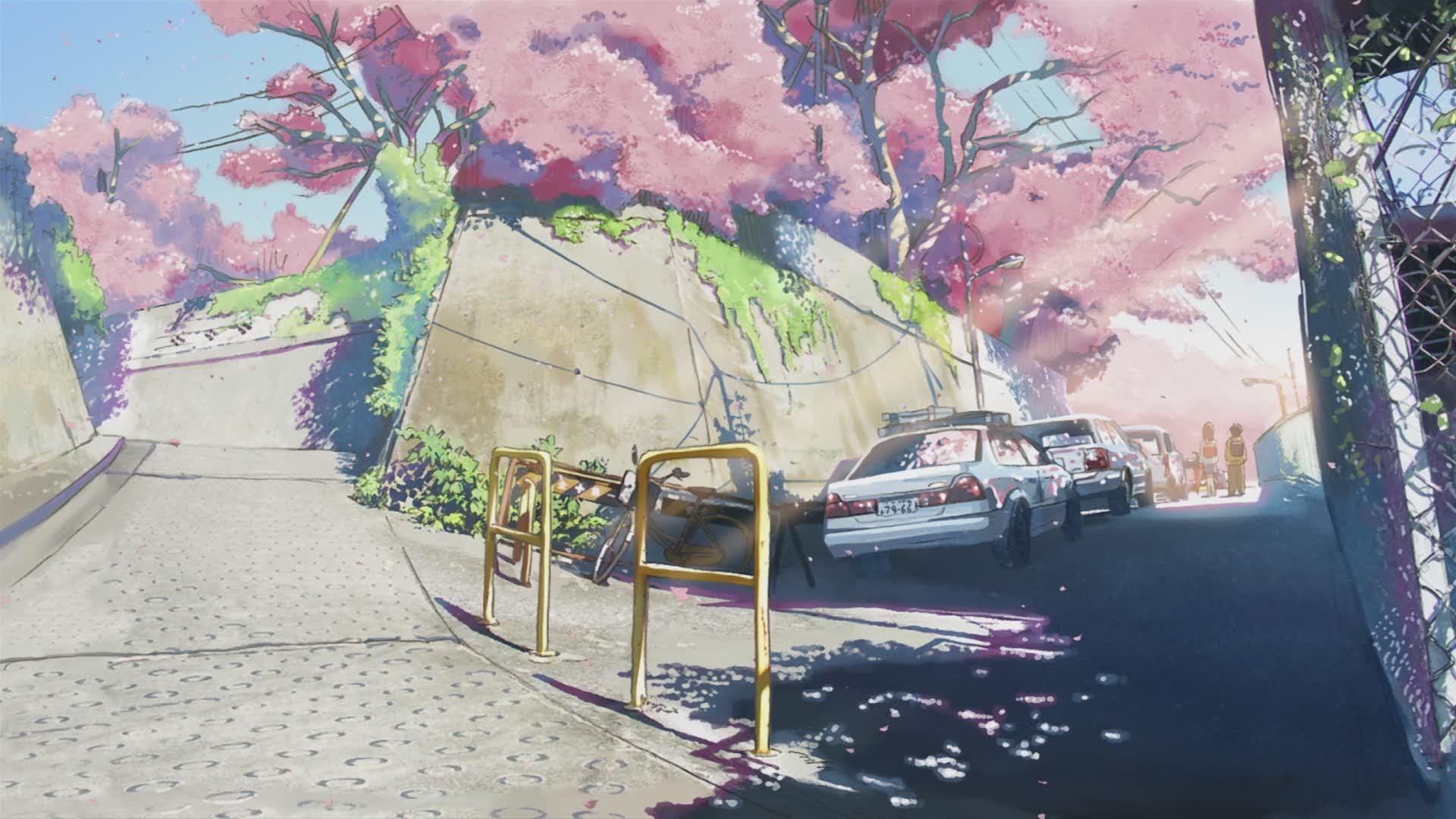 Anime Cherry Blossom Full HD Background Per Second