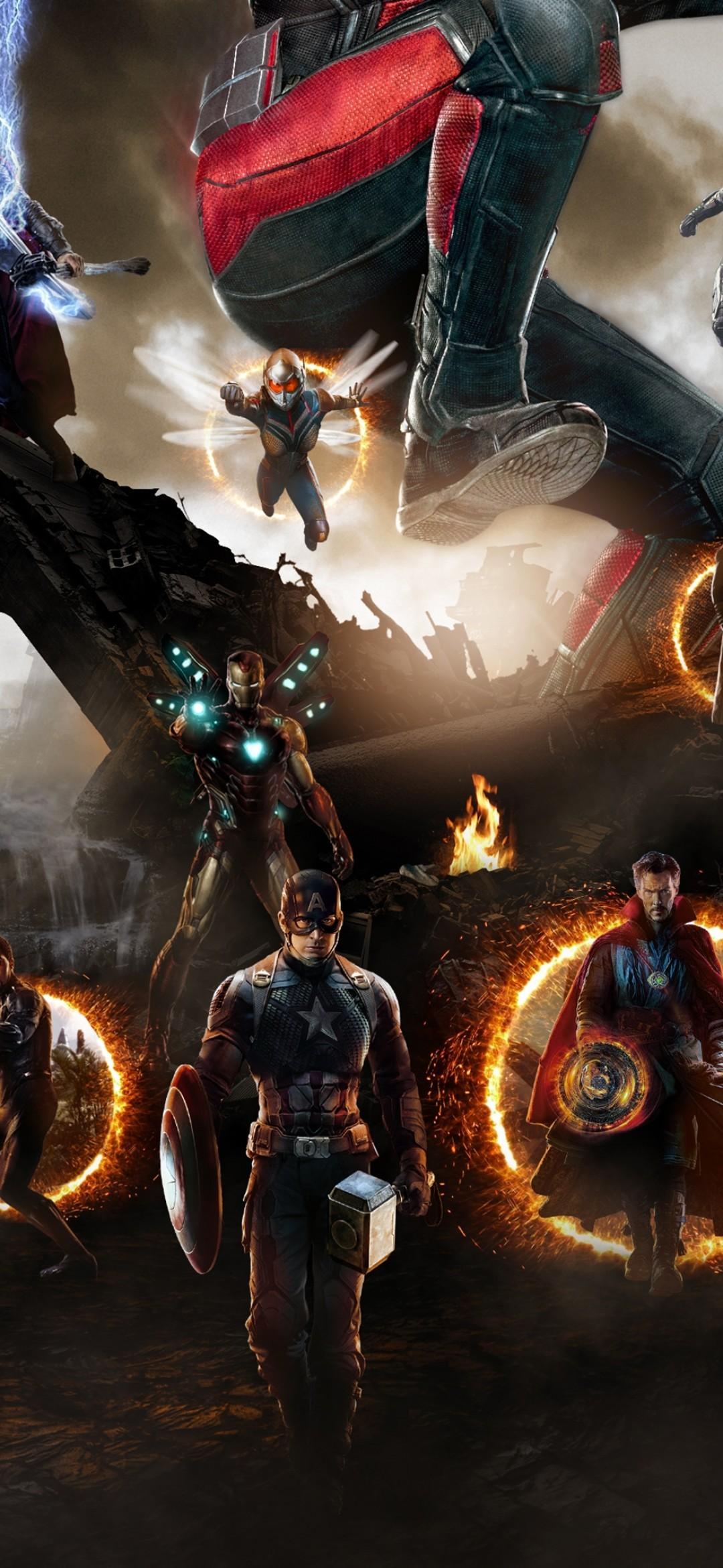 Download 1080x2340 Avengers: Endgame, Artwork, Characters