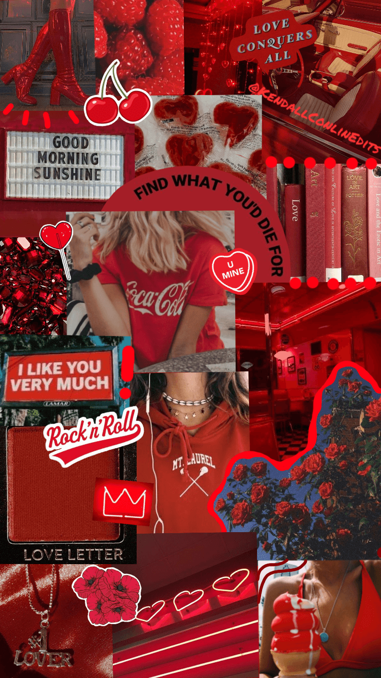 red collage edit. Aesthetic wallpaper, Aesthetic iphone wallpaper, Edgy wallpaper