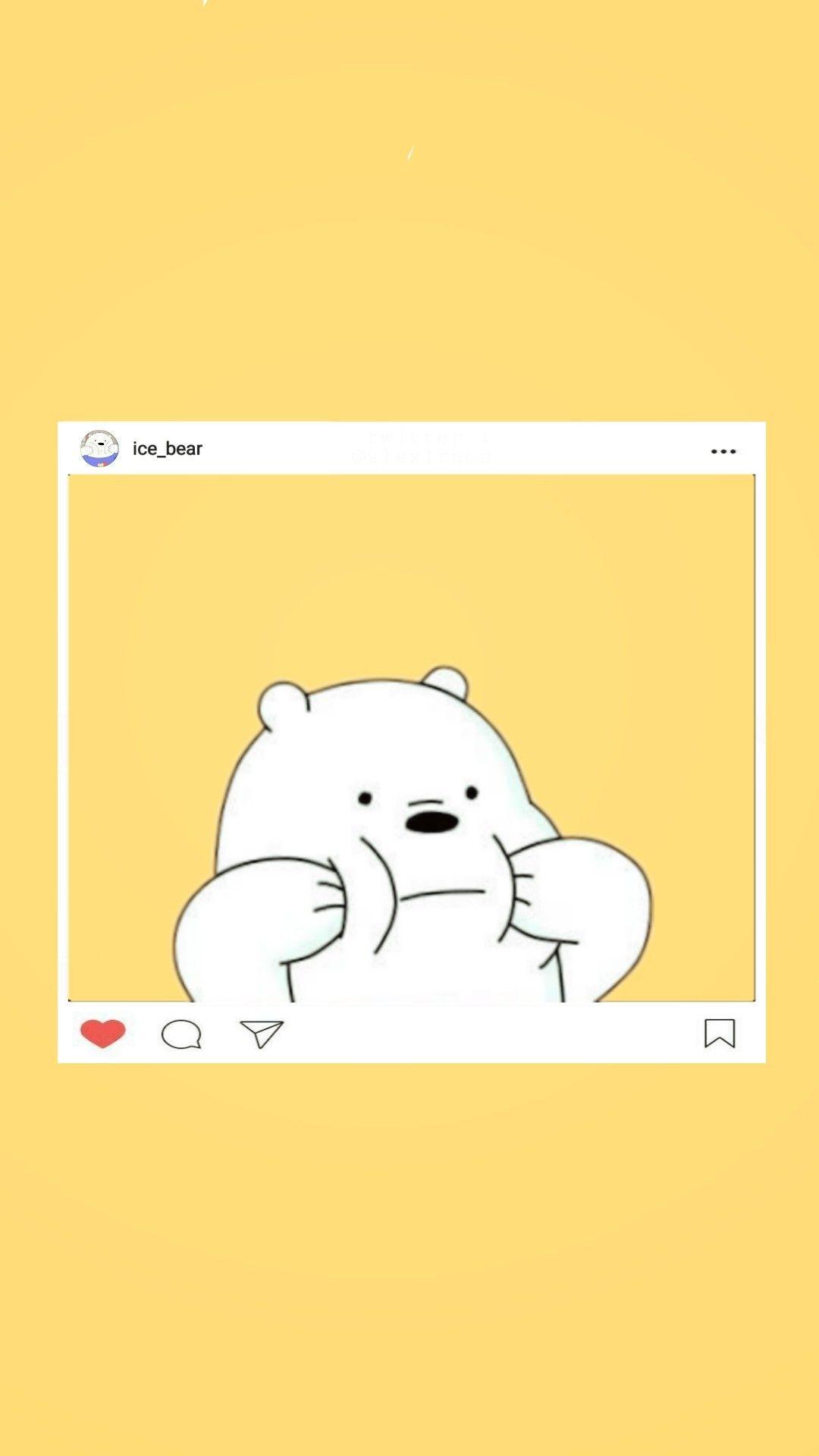 ice bear ❄☃️ #webarebears #icebear #wallpaper #lockscreen #background #cute #yellow #instagram NOTE: please don't r. Gambar lucu, Beruang kutub, Boneka hewan