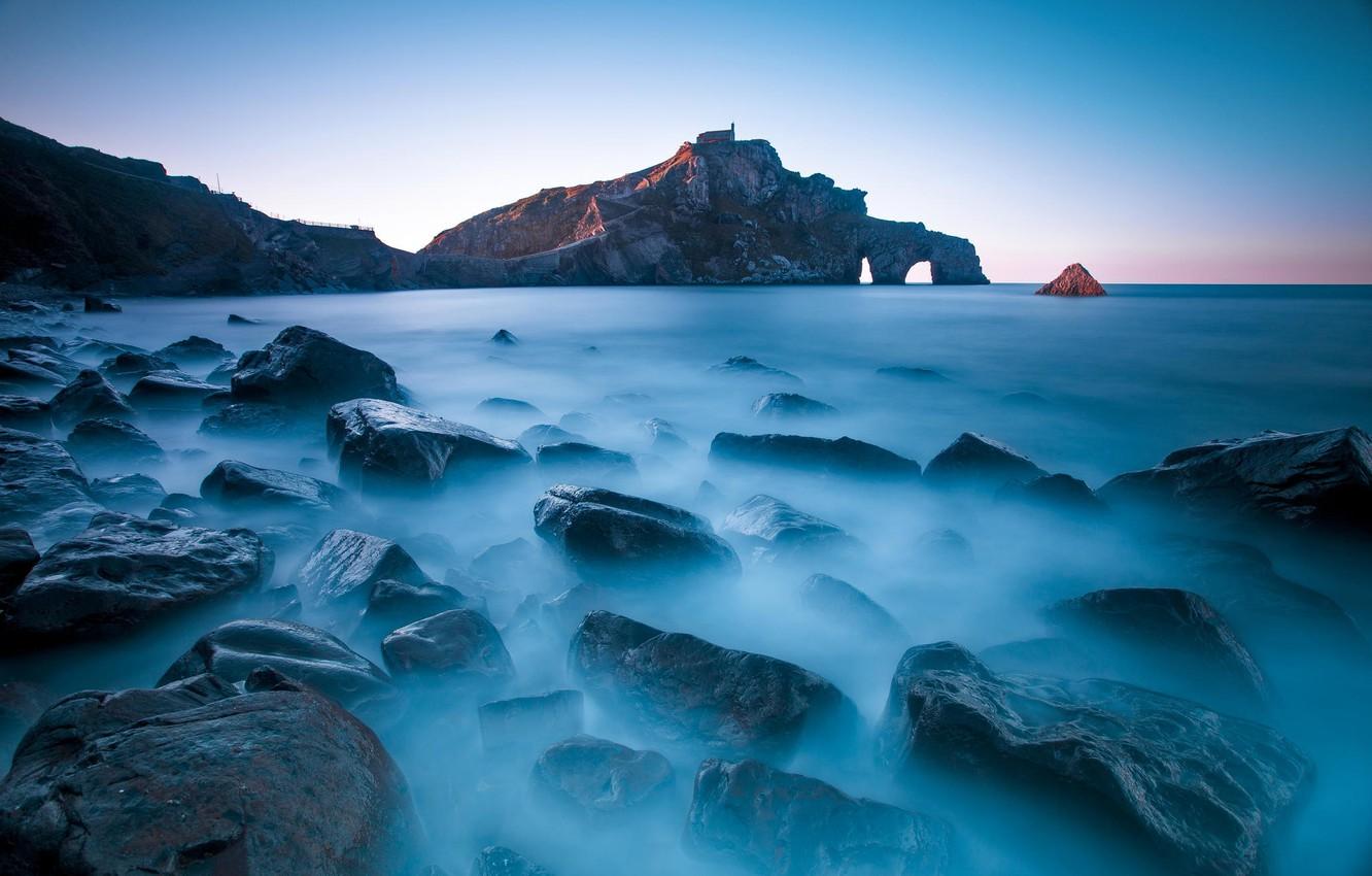 Wallpaper sea, landscape, stones, rocks, Spain