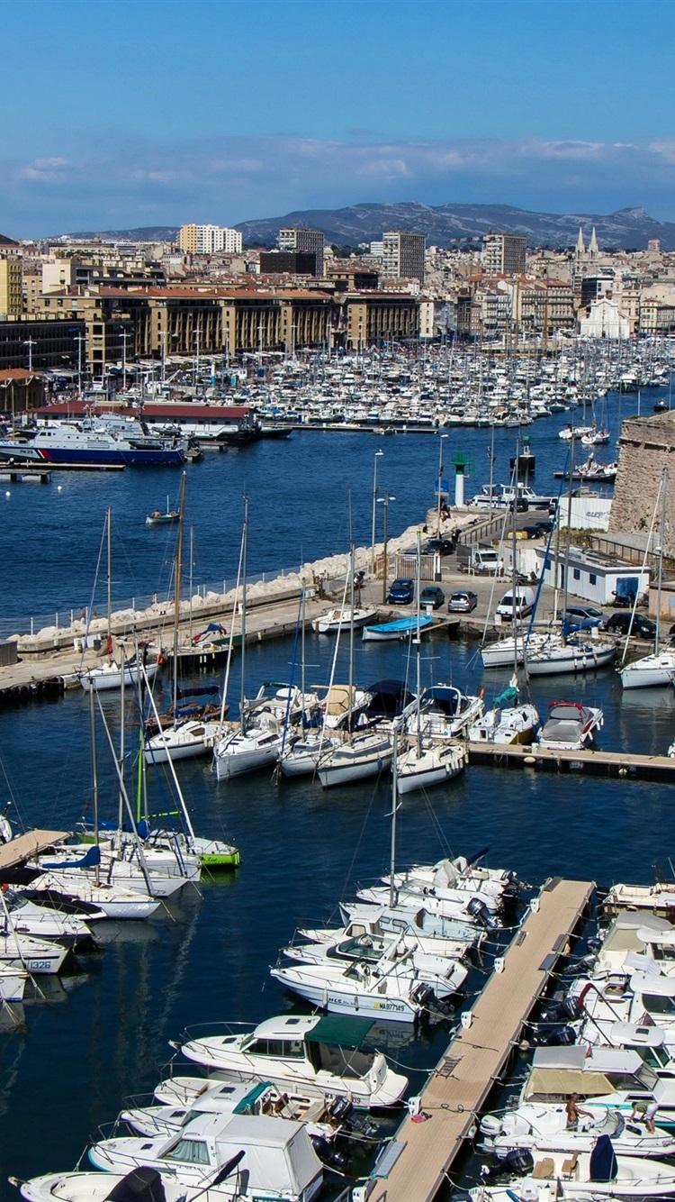 Marseille, France, Piers, Boats 750x1334 IPhone 8 7 6 6S