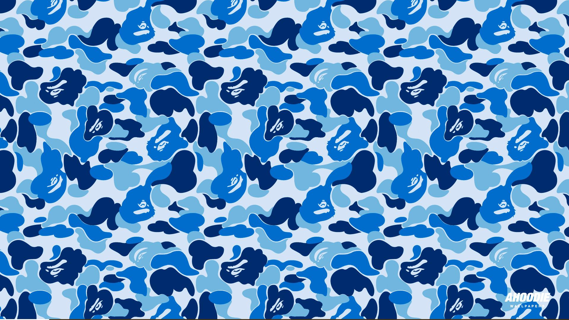 Bape Blue Camo Wallpaper