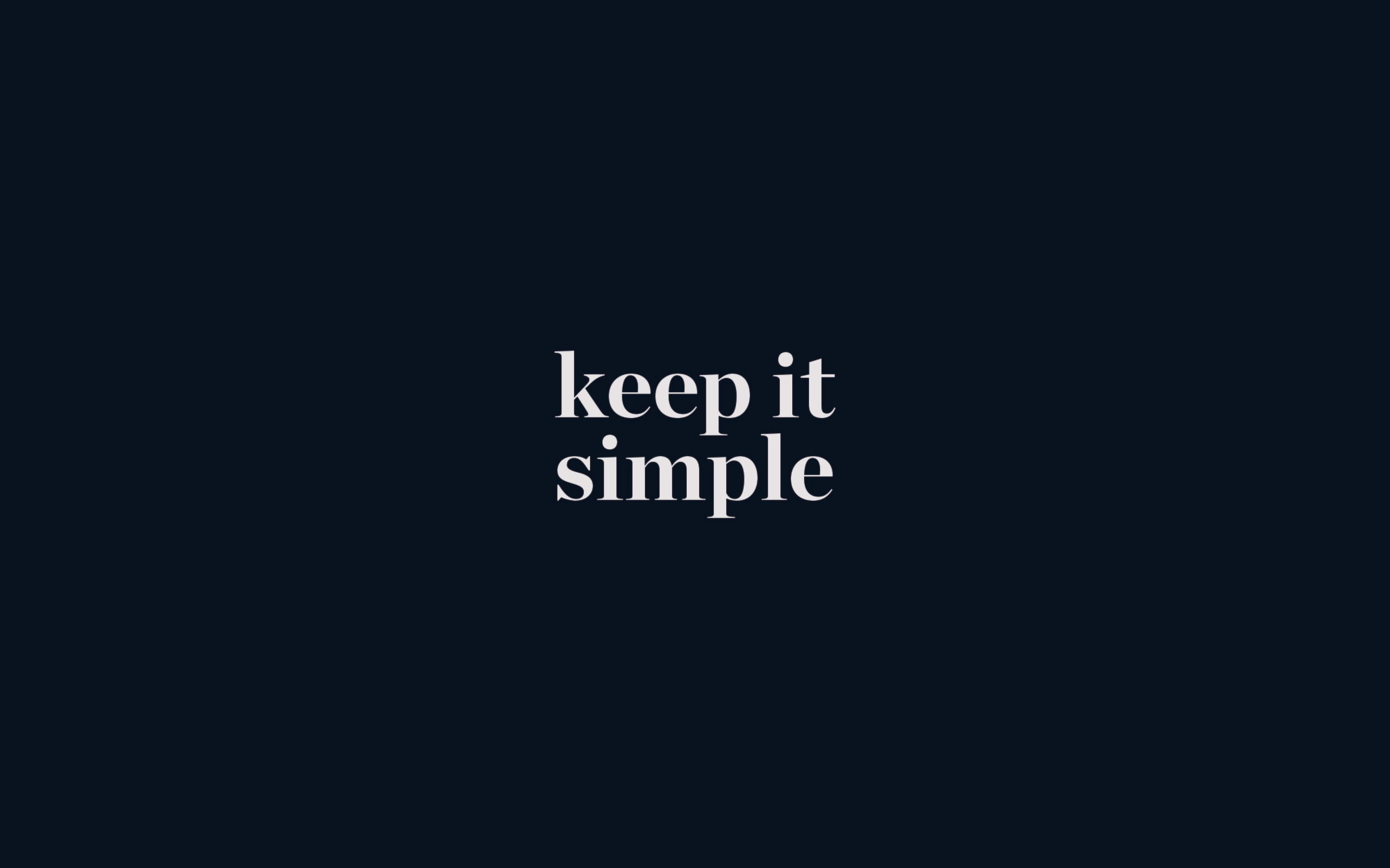 Keep It Simple Word Quote Dark Blue Illustration Art