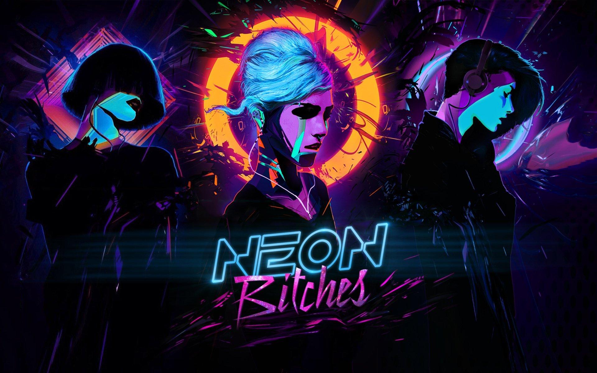 Neon Bitches Synthwave Bitch Girl Music Cyberpunk