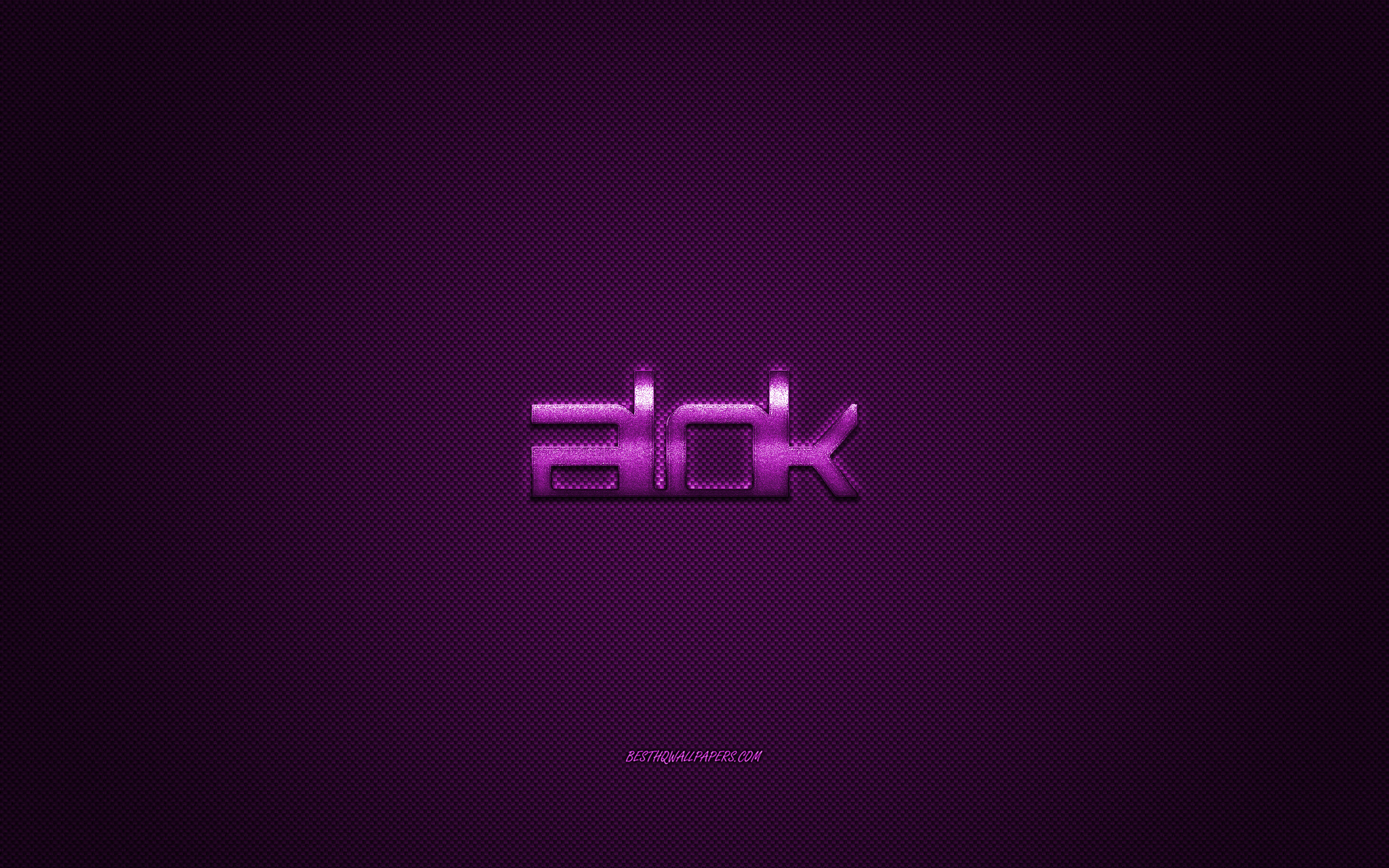 Download wallpaper Alok logo, purple shiny logo, Alok metal