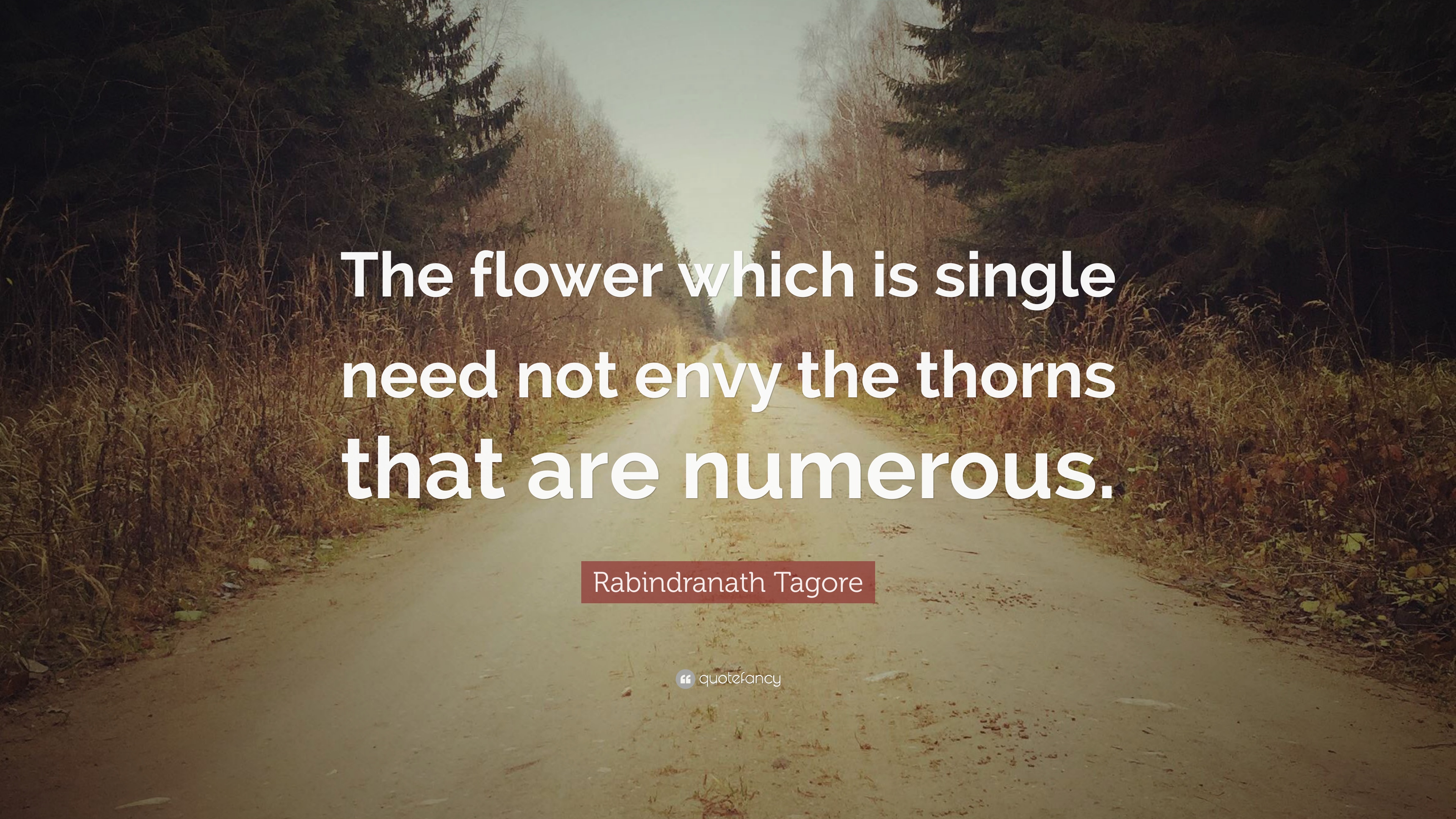 Rabindranath Tagore Quote: “The flower which is single need