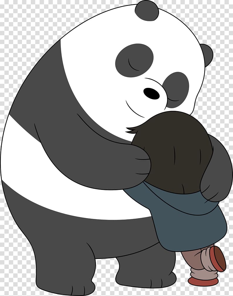 Panda character hugging girl illustration, Giant panda Bear