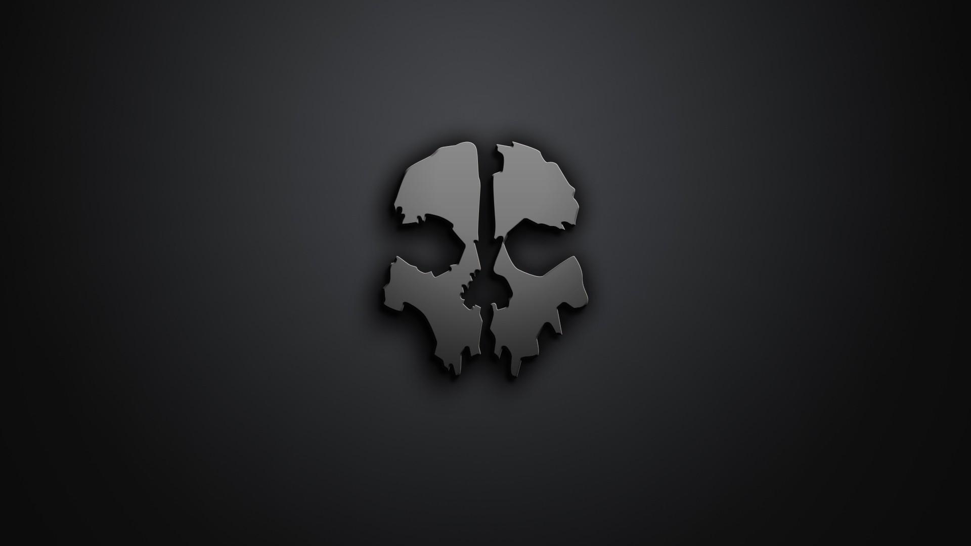 skulls, artwork, minimalism, gray background, Call of Duty