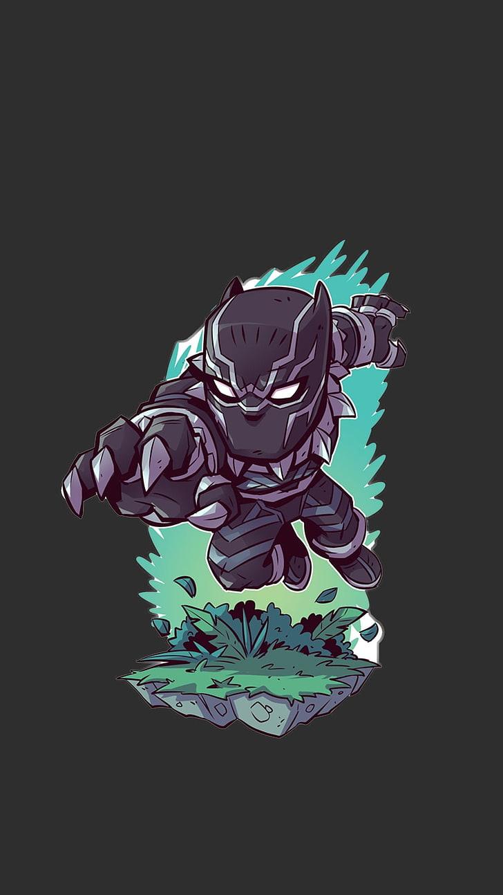 HD wallpaper: Black Panther illustration, superhero, Marvel