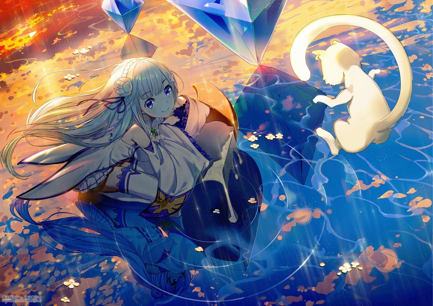 Female anime character digital wallpaper, anime, Re:Zero