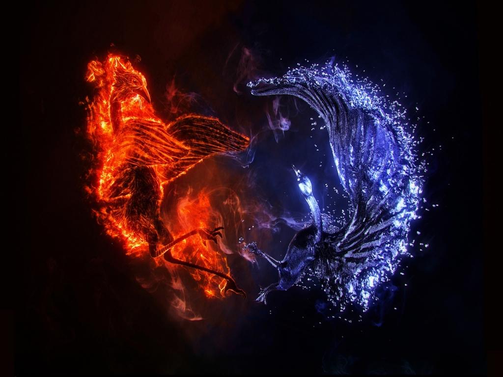 Cool Fire and Ice Wallpaper