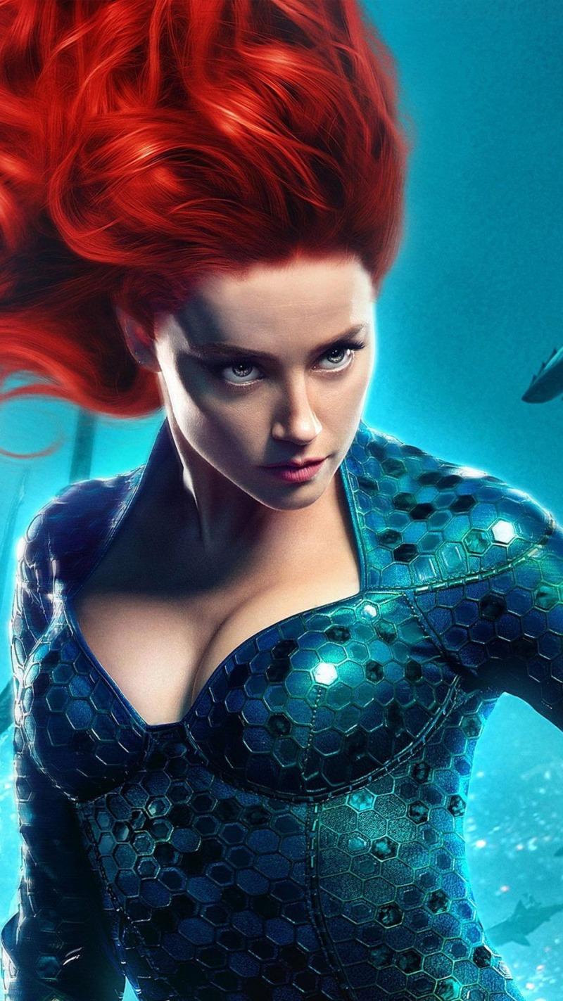 amber heard as mera in aquaman 2018 wallpaper