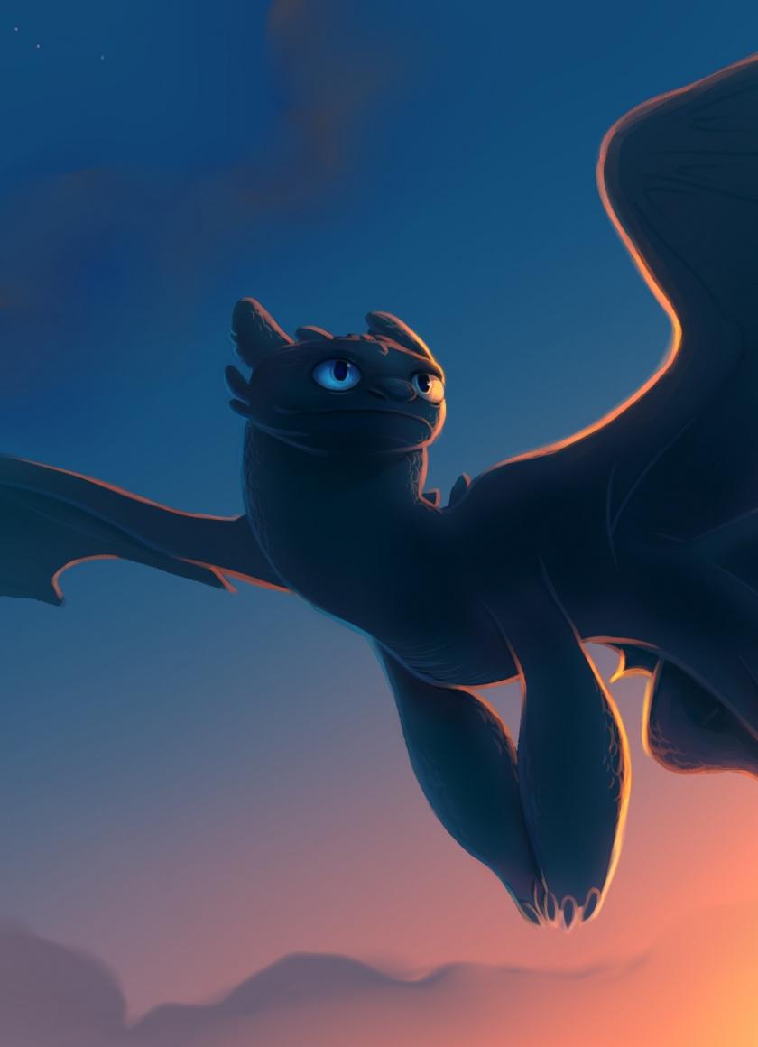 Download 840x1160 wallpaper toothless, movie, how to train