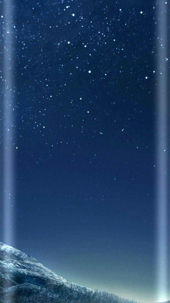 Winter night sky moon stars. Samsung galaxy wallpaper, S8