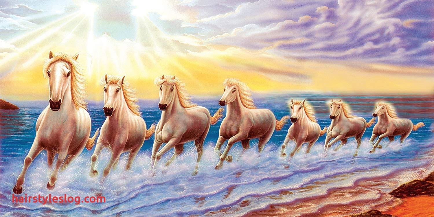 Iraan made Multicolor 7 Horse Painting, Size: 20