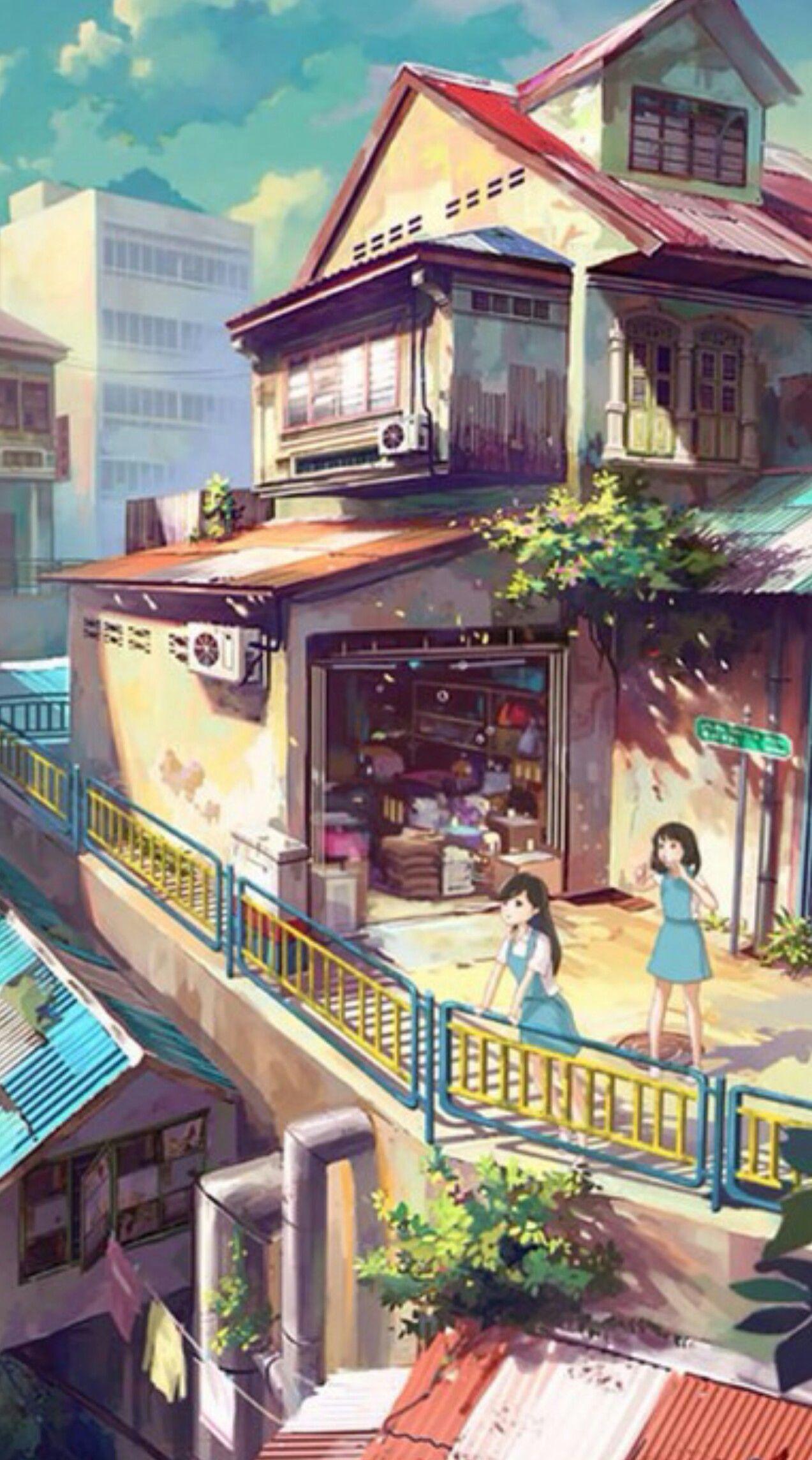 電繪. Anime scenery, Scenery wallpaper