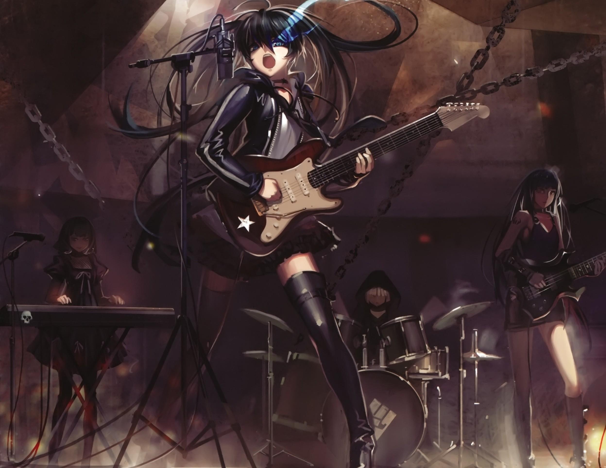 Anime girl guitar, rock band anime girls HD wallpaper | Pxfuel