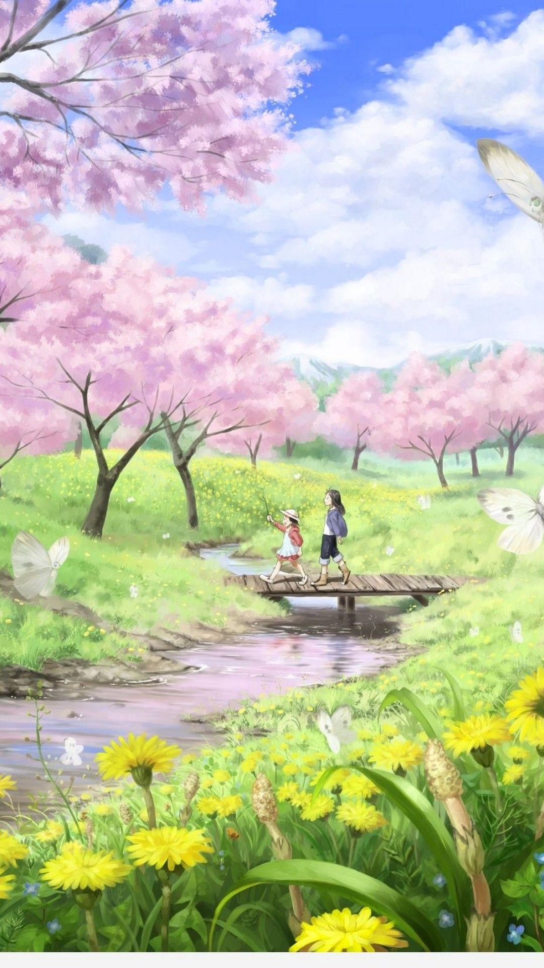 fond d'écran manga printemps