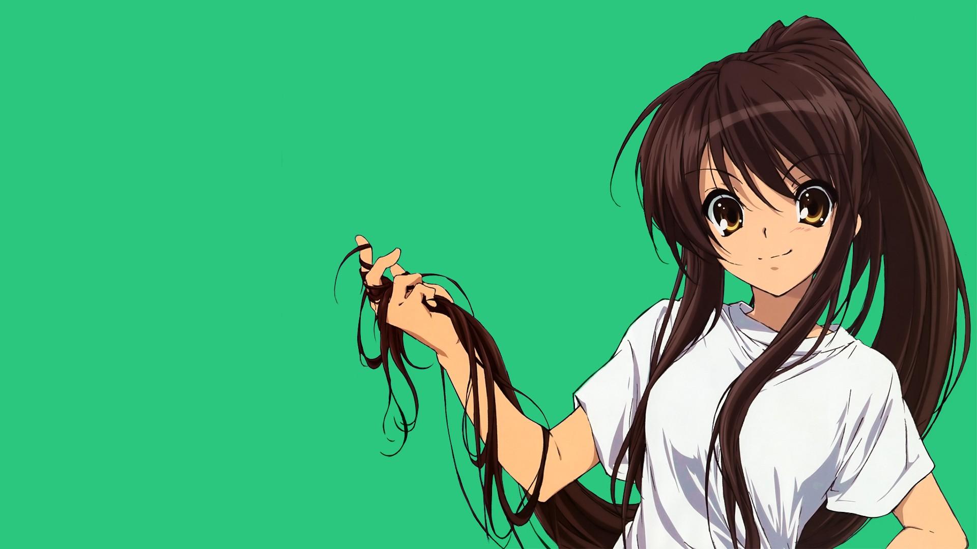 #simple background, #anime vectors, #Suzumiya Haruhi