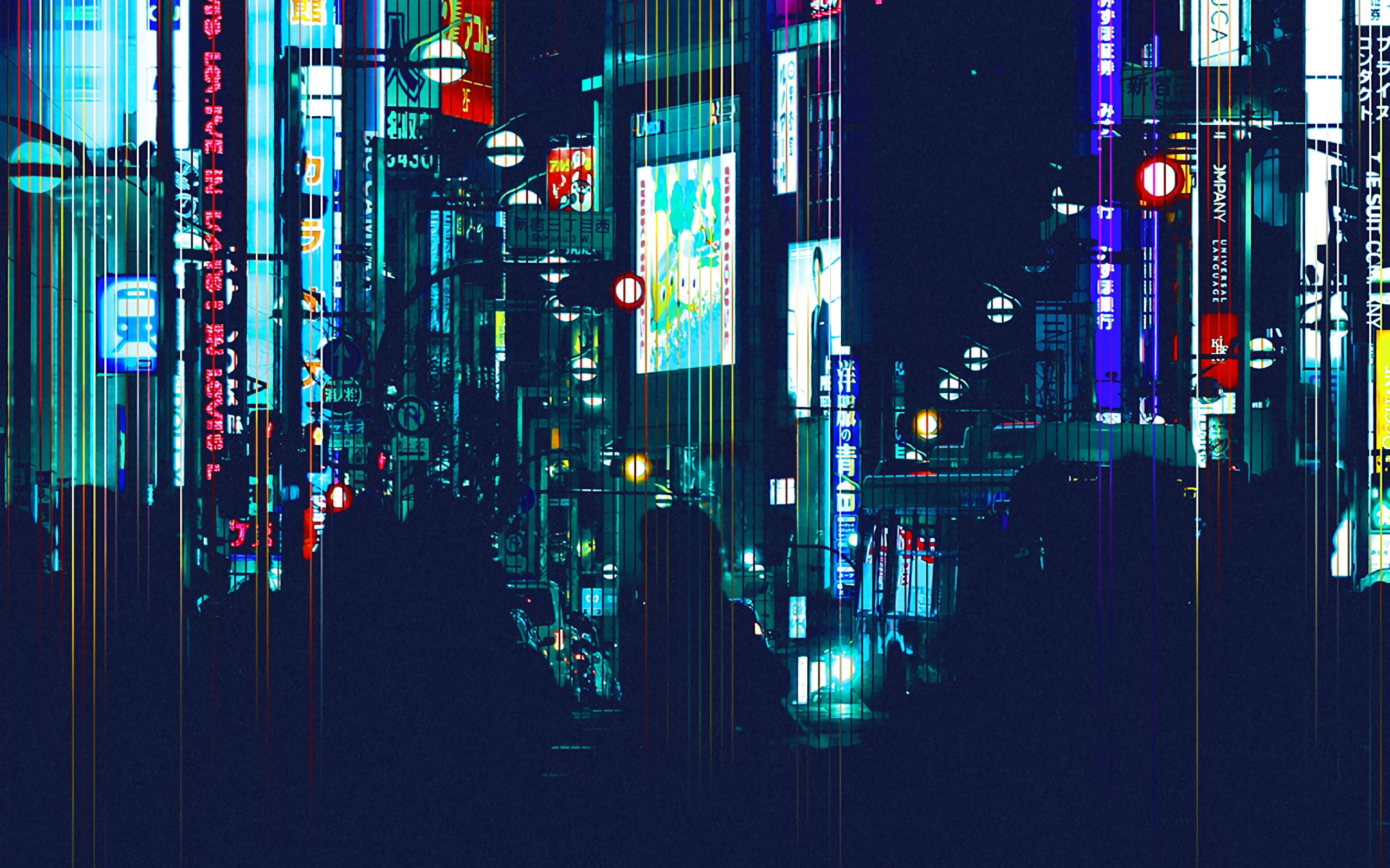 Download wallpaper 2560x1600 city, night city, art