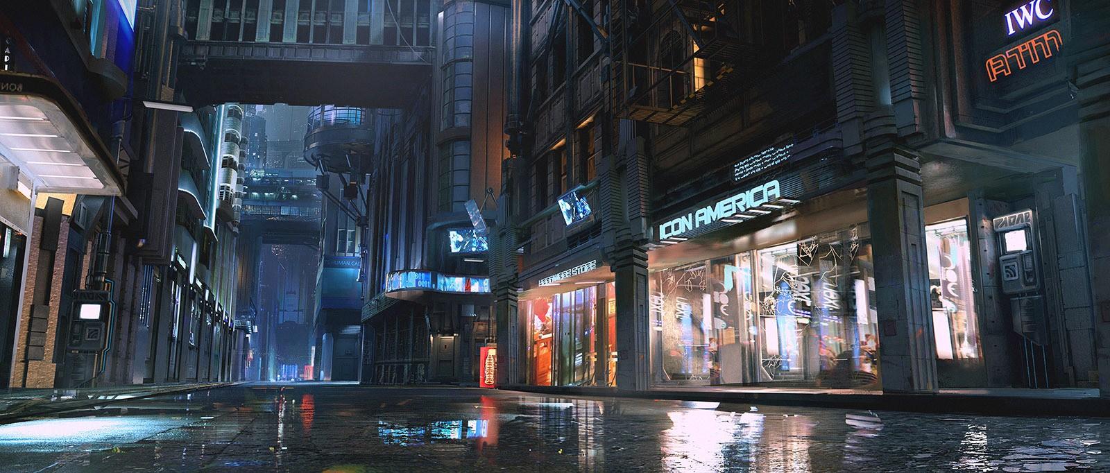 streets, futuristic, digital art, concept art, cities