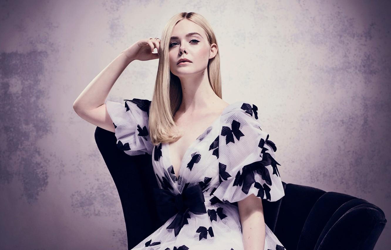 Wallpaper look, girl, dress, Elle Fanning image for desktop