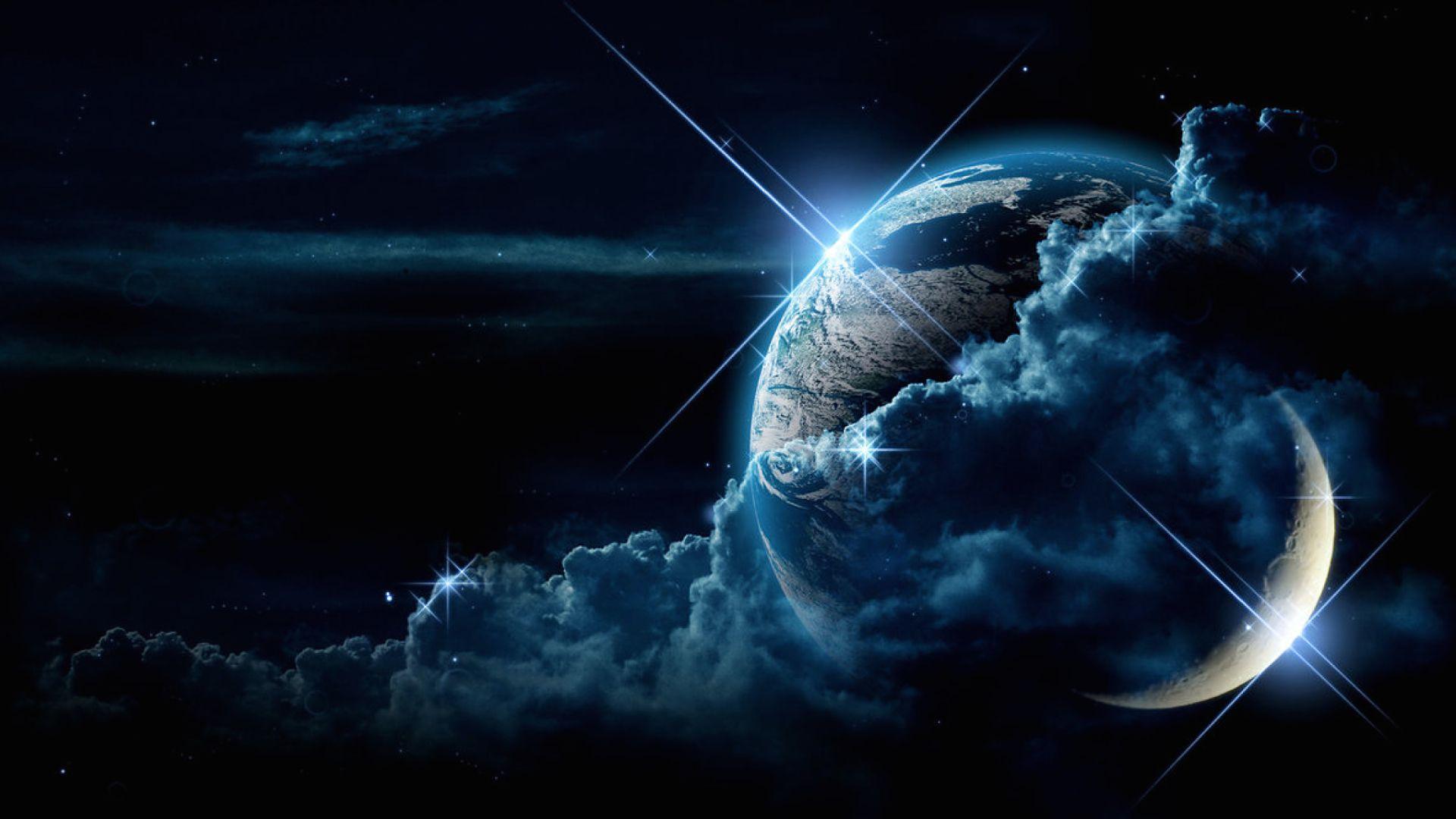 Galaxy #Evolution 3D #Desktop #Wallpaper #sun #moon #blue