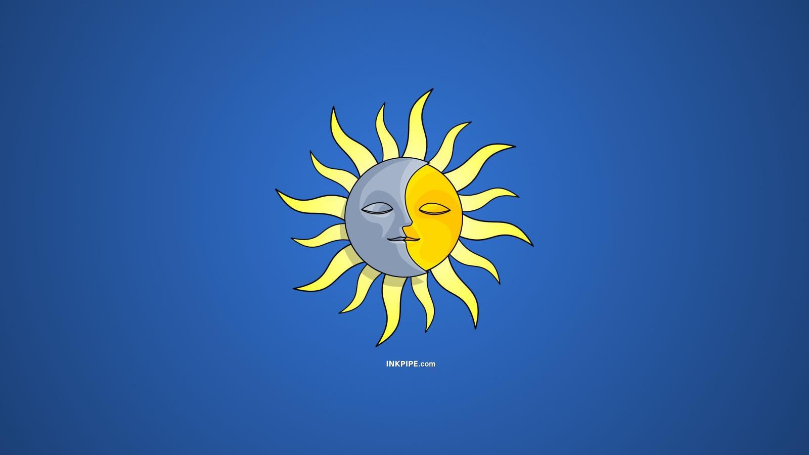 sun and moon desktop wallpaper