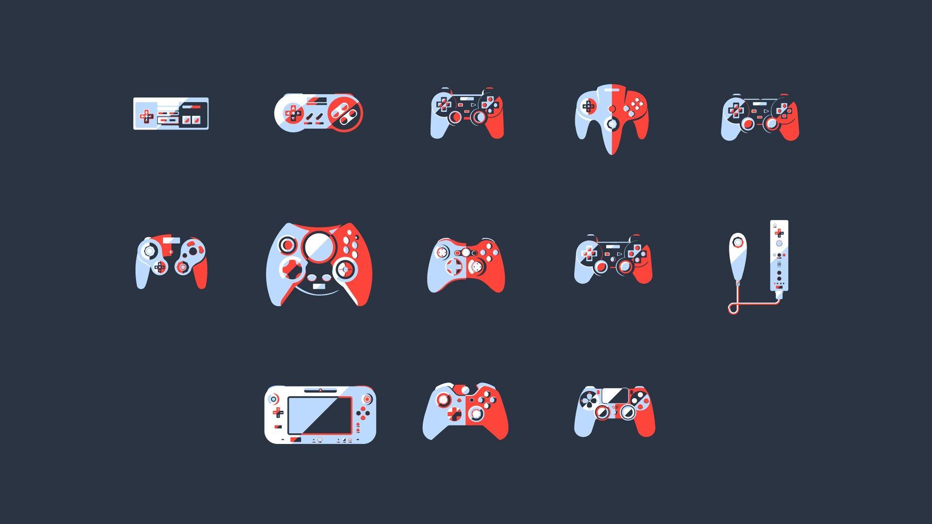 video games, #controllers, #simple background, #PlayStation, #Xbox, #Nintendo Entertainment Syst. Retro games wallpaper, Gaming wallpaper, Video game controller