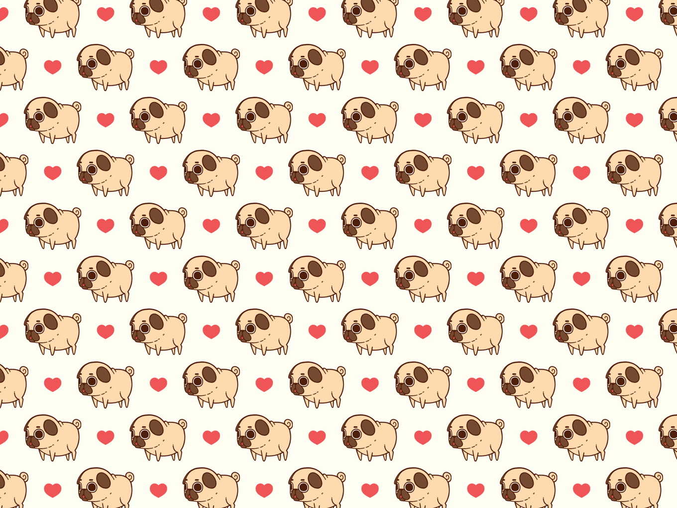 Puglie Valentine's Day 2015. Pug wallpaper, Pugs, Pug cartoon