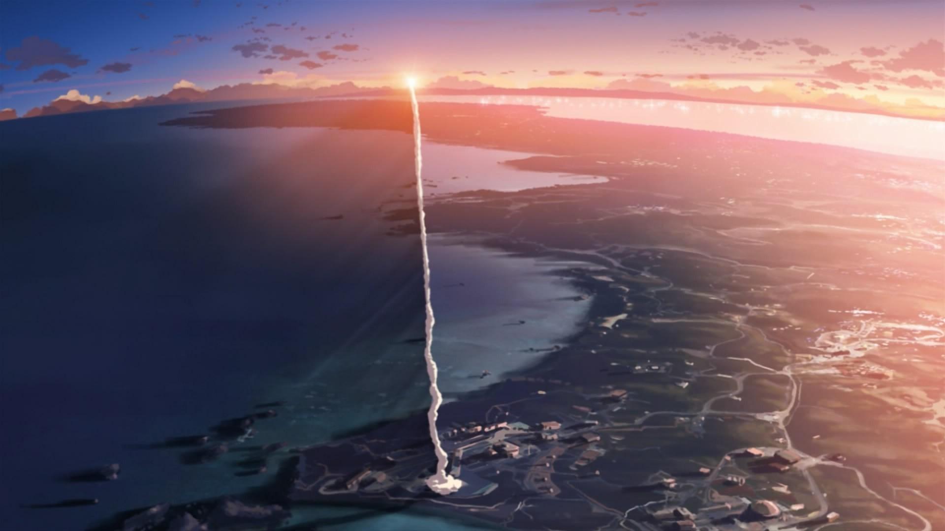 Rockets Smoke Sunset Japan Anime 5 Centimeters Per