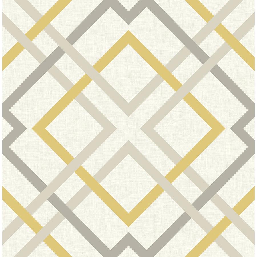 Brewster Wallcovering Geometrie Saltire Yellow Lattice Wallpaper