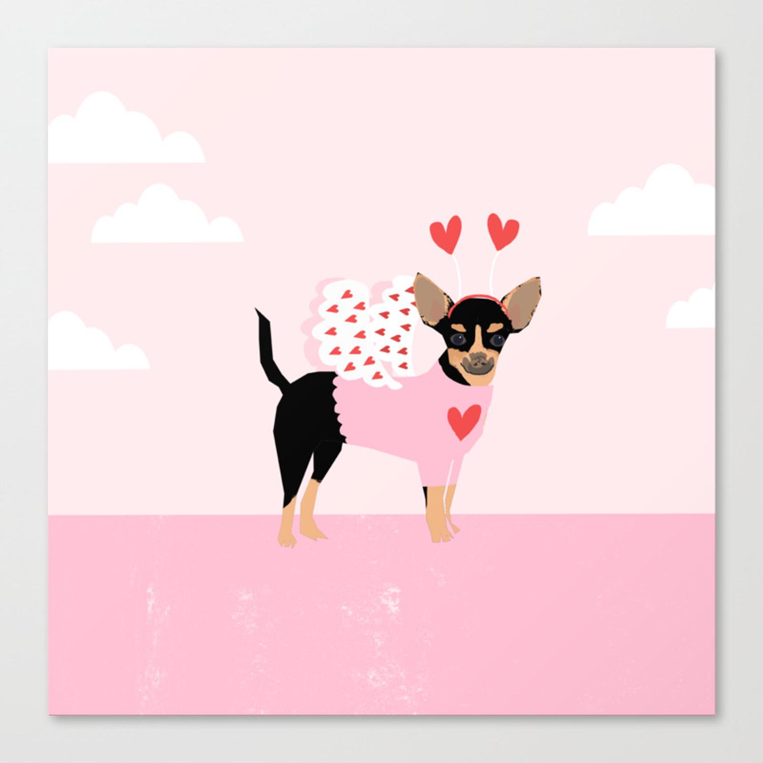 Chihuahua dog breed cupid costume dog breed valentines day chihuahuas Canvas Print