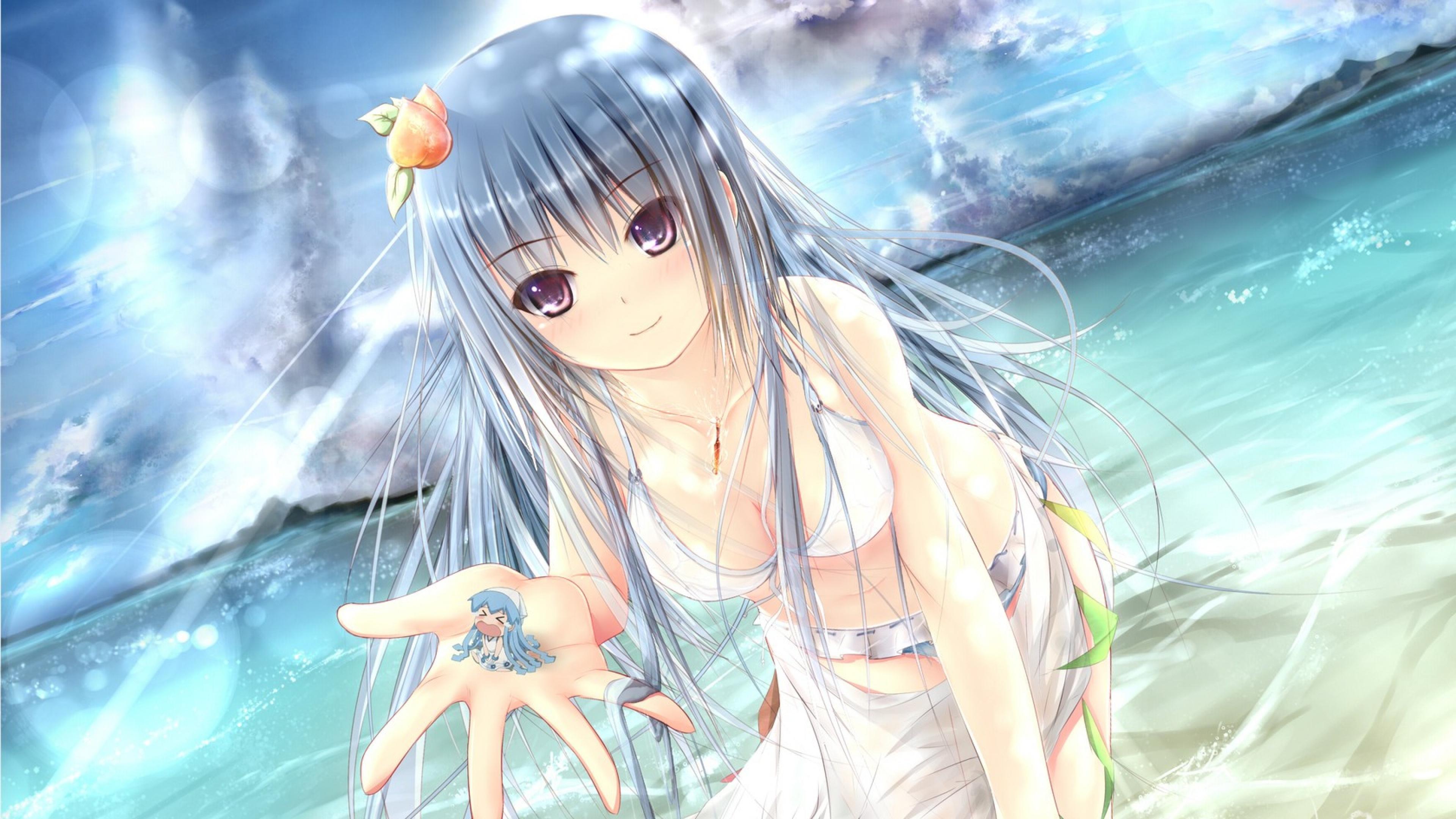 Free download Anime Girl Hair Swimsuit Sea Sun Summer Wallpaper