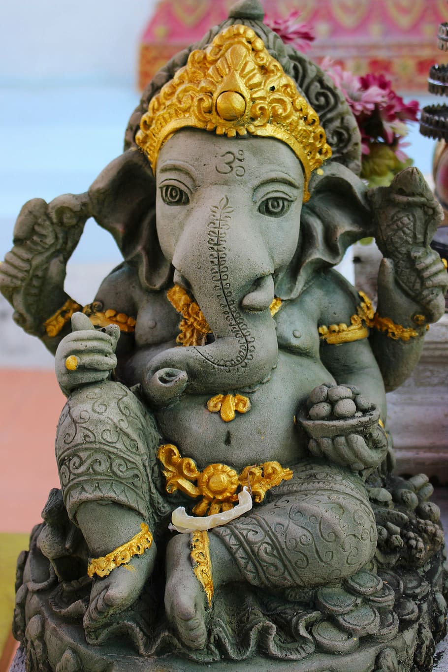 HD wallpaper: Ganesha figurine, statue, lord ganesha