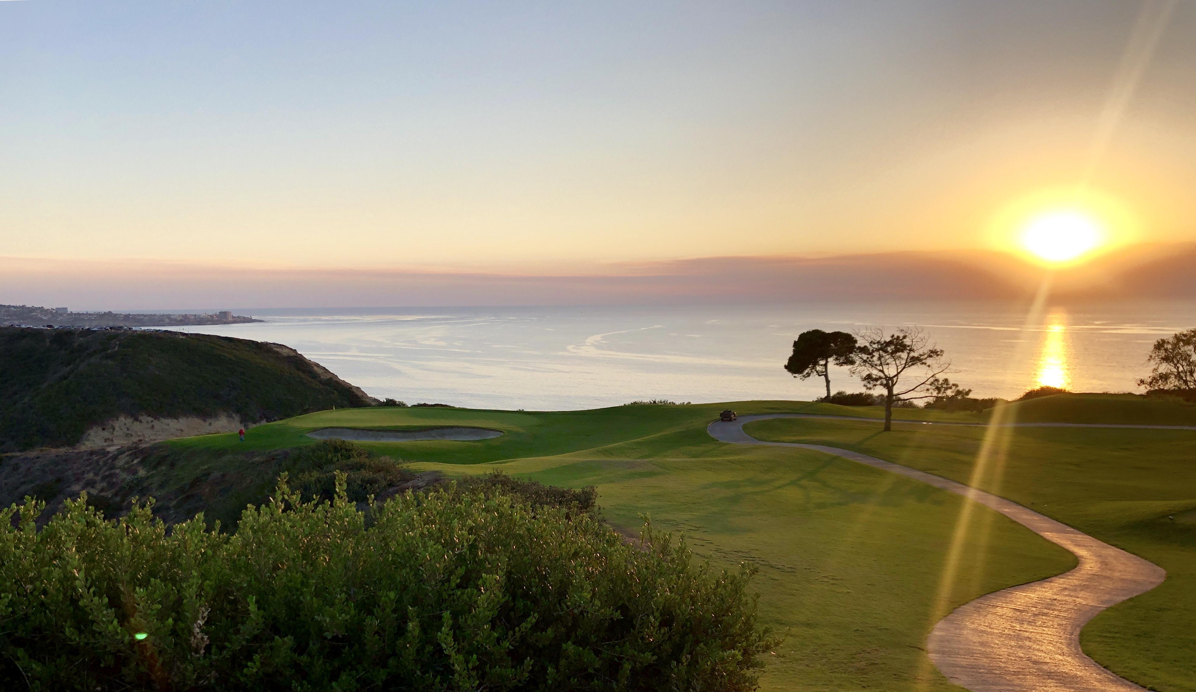 Torrey Pines South Hole paired with San Diego sunset & LA