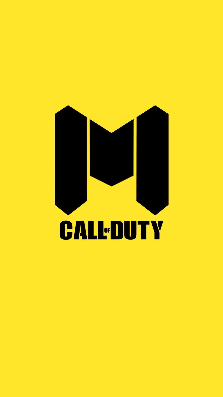 Call of Duty Mobile Logo Yellow Background Free 4K Ultra HD