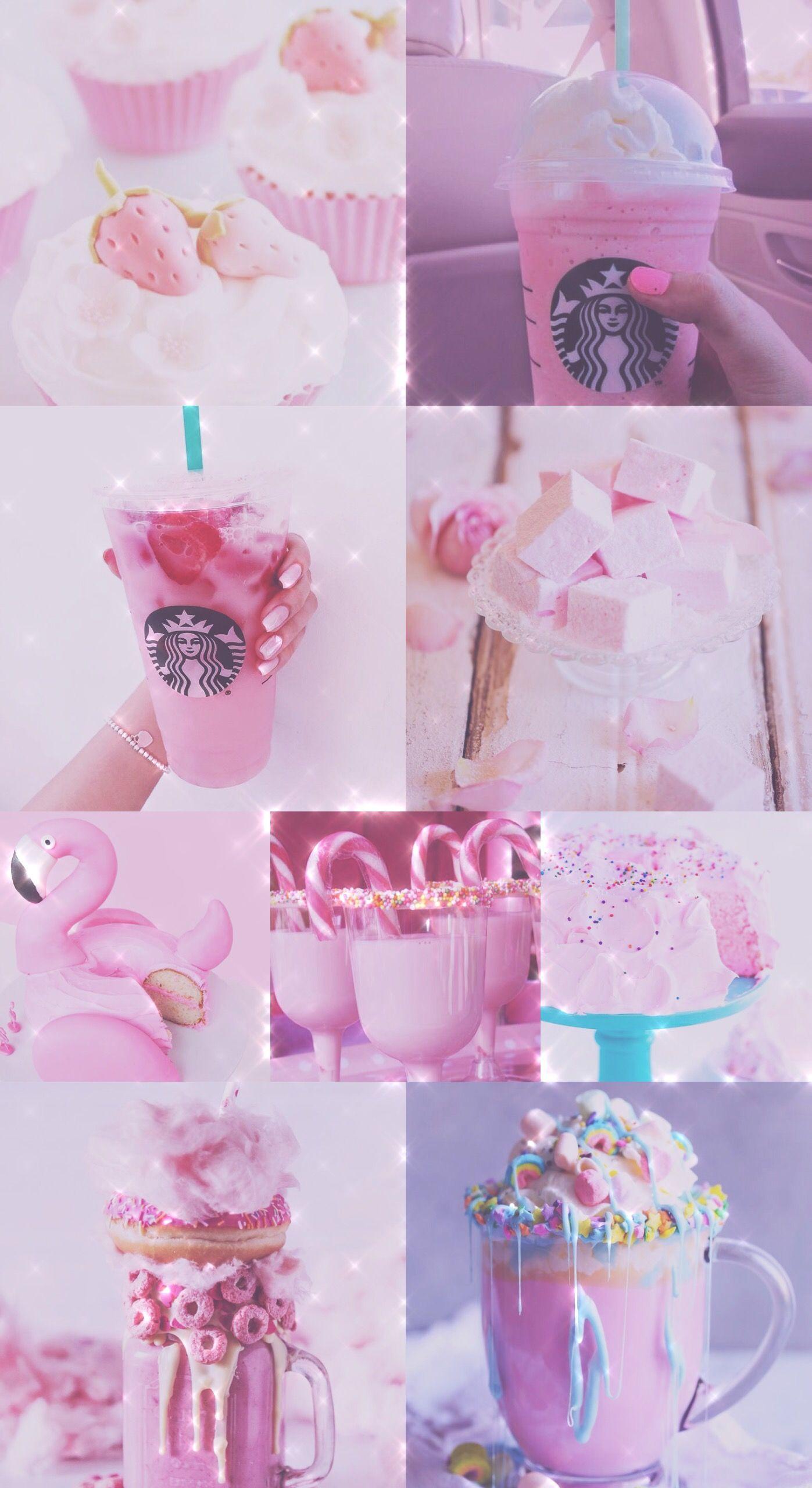 Wallpaper, background, HD, iPhone, Android, sparkly, glitter, sweets, candy, pink, Starbucks, drink. Starbucks wallpaper, Pink wallpaper iphone, Glitter wallpaper